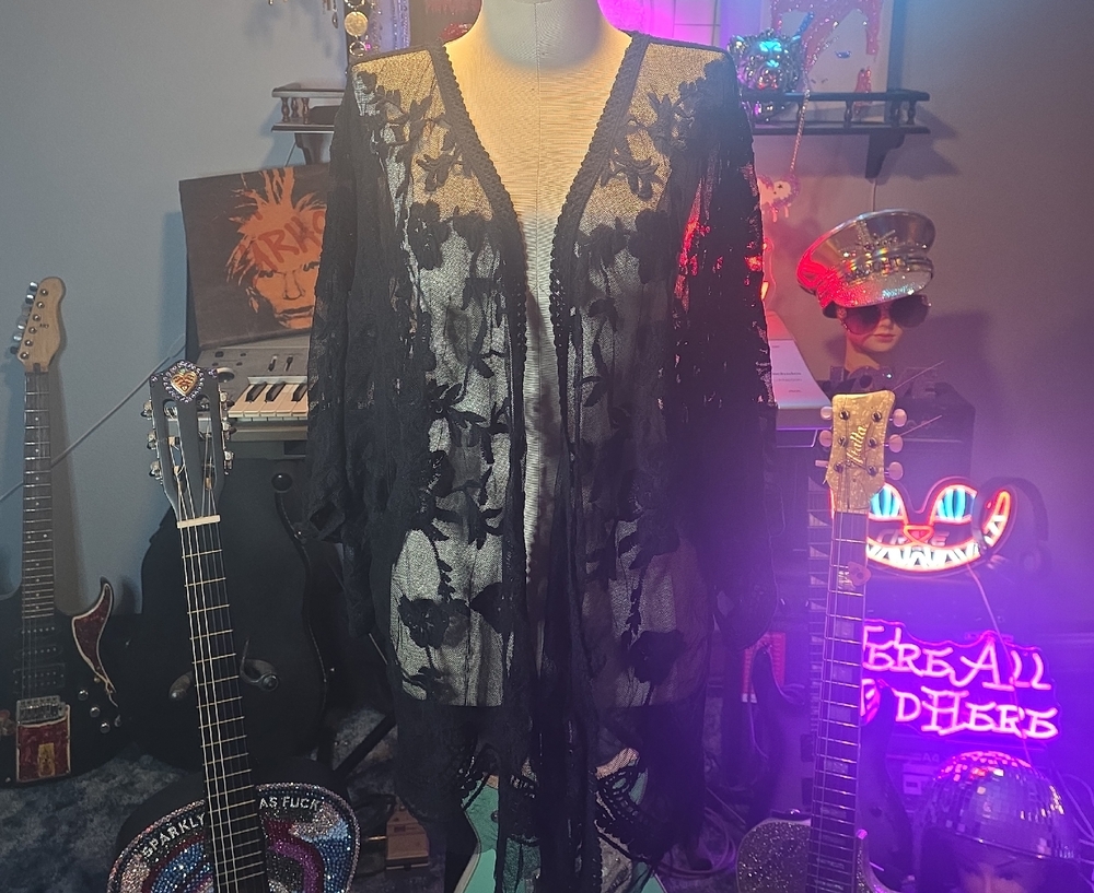 Source Unknown Black Lace Cardigan